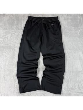 Nike Dri-Fit Track Pants Black Athletic Training Straight Leg Men L Gym Running